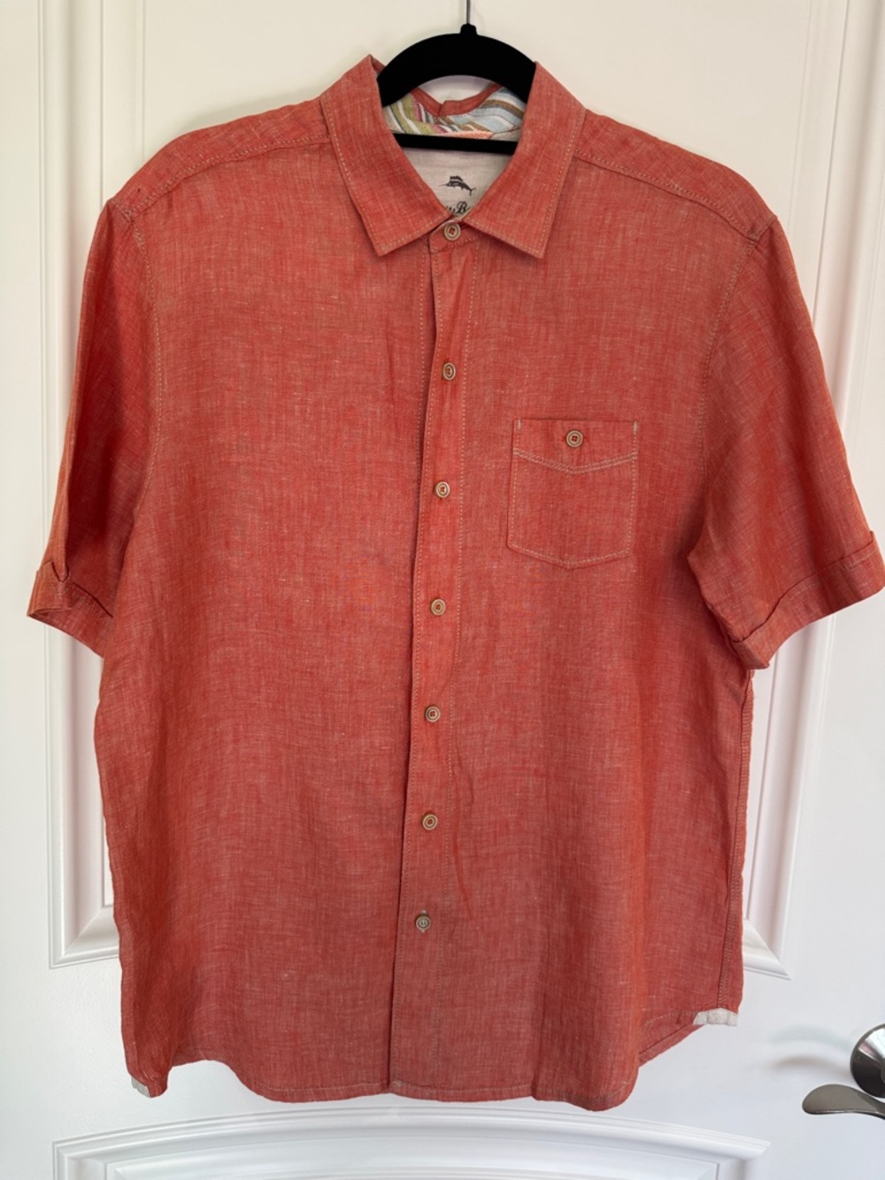 Tommy Bahama Short-Sleeve Button-Down Shirt in Coral